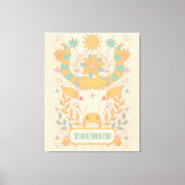 Stier Hemelse Dierenriem Pastel Dromen Muur Kunste Canvas Afdruk (Voorkant)