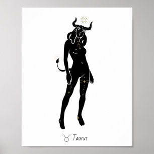 Stier Hemelse Stier Godin Zon Kroon Kunst Poster