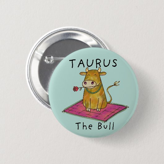 Stier het sterrenbeeld Stier Ronde Button 5,7 Cm (Voorkant /achterkant)