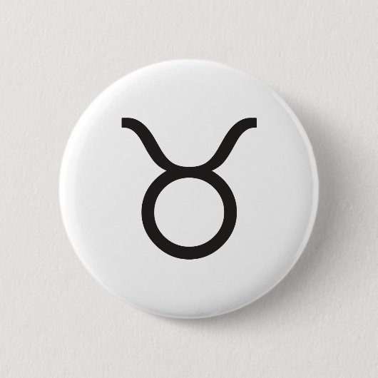 STIER, HOROSCOOP SYMBOOL RONDE BUTTON 5,7 CM (Voorkant)