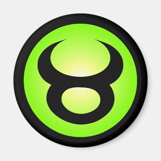 Stier Horoscoop Teken Zonnig Groen Magneet (Voorkant)