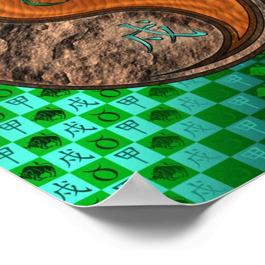 Stier & Hout Hond Poster (Hoek)