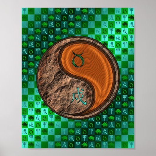 Stier & Hout Hond Poster (Voorkant)