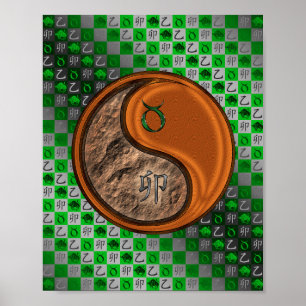 Stier & Hout Konijn Poster