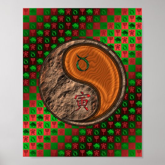 Stier & Hout Tijger Poster (Voorkant)