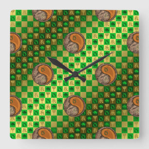 Stier & Houten Draak Vierkante Klok