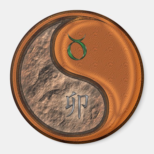 Stier & Houten Konijn Magneet (Voorkant)