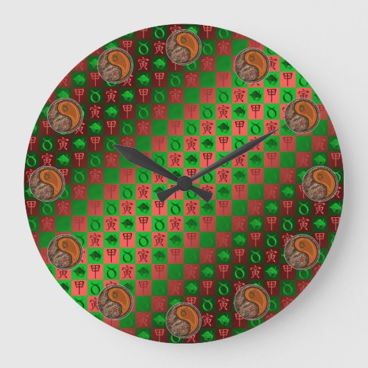 Stier & Houten Tijger Grote Klok (Voorkant)