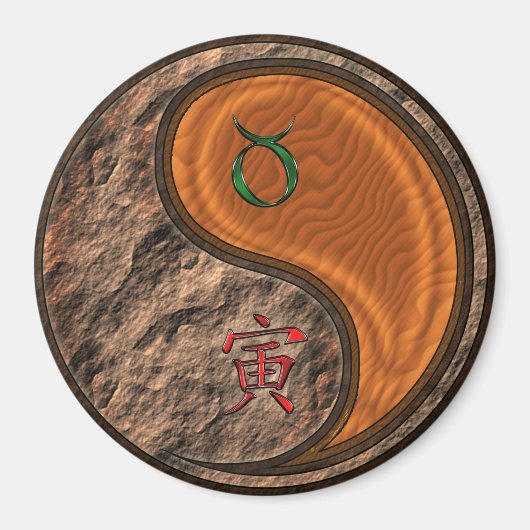 Stier & Houten Tijger Magneet (Voorkant)
