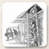 stier in Barn Onderzetter (Voorkant)