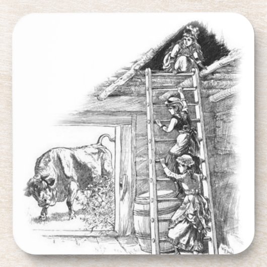 stier in Barn Onderzetter (Voorkant)