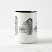  stier in Barn Tweekleurige Koffiemok (Center)