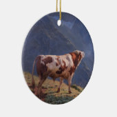Stier in de Alpen (door Eugène Burnand) Keramisch Ornament (Rechts)