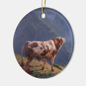 Stier in de Alpen (door Eugène Burnand) Keramisch Ornament (Links)