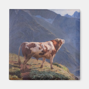 Stier in de Alpen (door Eugène Burnand) Magneet