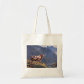 Stier in de Alpen (door Eugène Burnand) Tote Bag (Voorkant)