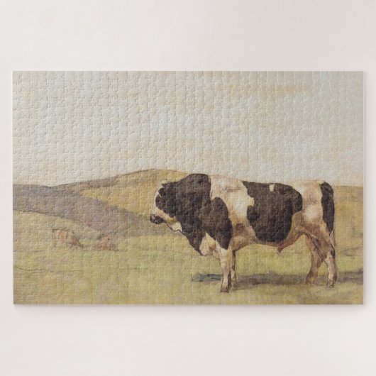 Stier in een Zwitsers landschap (Ferdinand Hodler) Legpuzzel (Horizontaal)