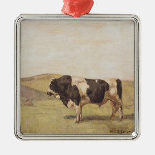 Stier in een Zwitsers landschap (Ferdinand Hodler) Metalen Ornament
