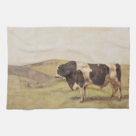 Stier in een Zwitsers landschap (Ferdinand Hodler) Theedoek