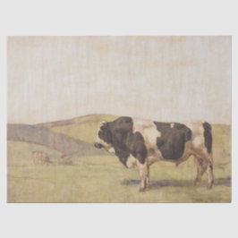 Stier in een Zwitsers landschap (Ferdinand Hodler) Tissuepapier