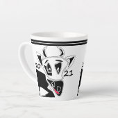 Stier, jaar van de stier, 2021, grappige stier latte mok (Linkerhoek)