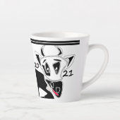 Stier, jaar van de stier, 2021, grappige stier latte mok (Rechts)