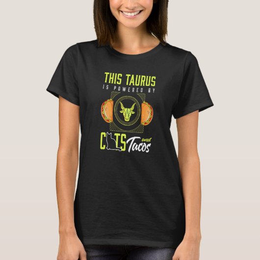 Stier  Kat  Taco  Horoscoop Sterrenbeeld T-shirt (Voorkant)