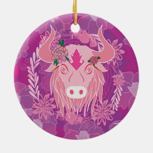 stier keramisch ornament (Achterkant)