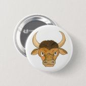 Stier knop of badge ronde button 5,7 cm (Voorkant /achterkant)