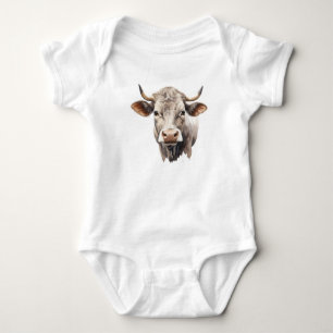Stier met hoorns Schattig boerderijdier Baby Bodys Romper