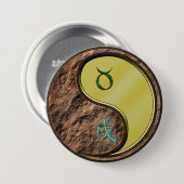 Stier & Metaal Hond Ronde Button 7,6 Cm (Voorkant /achterkant)