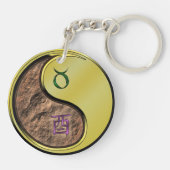 Stier & metalen haan sleutelhanger (Achterkant)