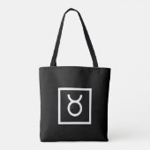 Stier – Minimalistische Zodiac Tote Tas (Achterkant)