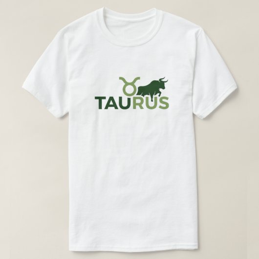 Stier Moderne Overlappende Typografie Zodiac Grafi T-shirt (Design voorkant)