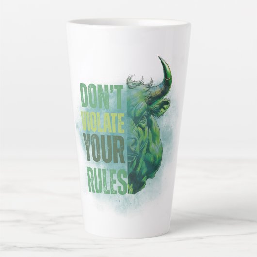 Stier ontwerp | Herinnering | Motivatie Latte Mok (Voorkant)