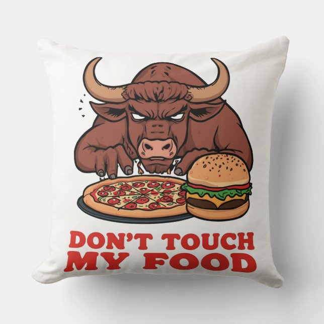 Stier Raak Mijn Eten Niet Grappige Zodiac Grafiek Kussen (Voorkant)