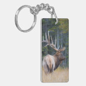 Stier Rocky Mountain-wapiti Sleutelhanger (Voorkant Links)