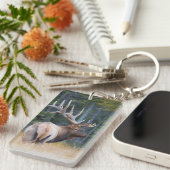 Stier Rocky Mountain-wapiti Sleutelhanger (Voorkant Rechts)