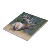Stier Rocky Mountain-wapiti Tegeltje (Zijkant)
