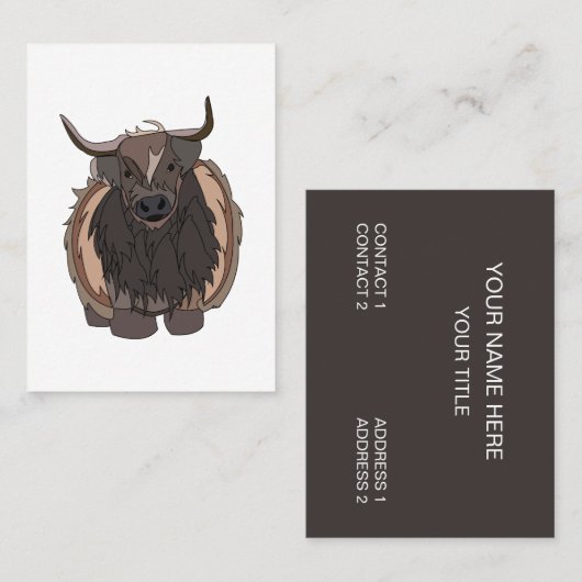 Stier Rundvee Stier Visitekaartje (Voorkant / Achterkant)