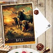 stier | Schattige familie  Briefkaart