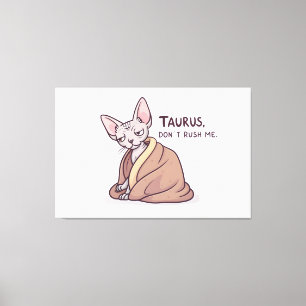 Stier Sphynx Kat Kalm Zodiac Houding Kunst Canvas Afdruk