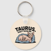 Stier Sphynx Kat Zodiac Attitude Kunst Sleutelhanger (Voorkant)