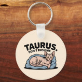 Stier Sphynx Kat Zodiac Attitude Kunst Sleutelhanger (Voorkant)