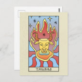 Stier Sterrenbeeld Abstracte Kunst Vintage Briefkaart (Voorkant / Achterkant)