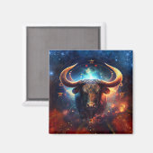 Stier Sterrenbeeld Aquarelontwerp Magneet (Voorkant / Achterkant)