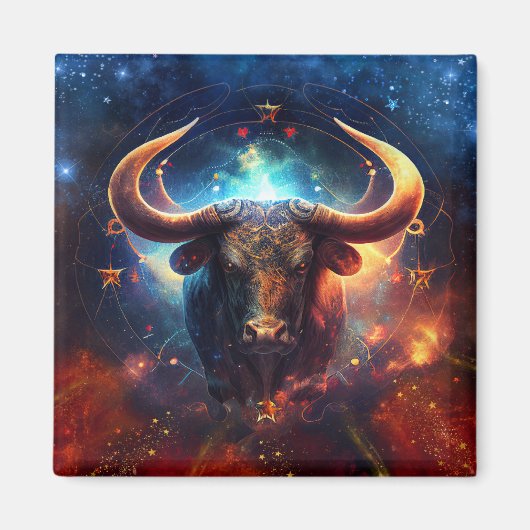 Stier Sterrenbeeld Aquarelontwerp Magneet (Voorkant)