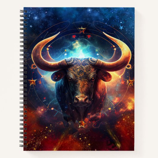 Stier Sterrenbeeld Aquarelontwerp Notitieboek (Voorkant)