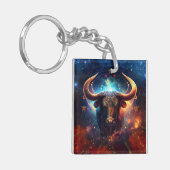 Stier Sterrenbeeld Aquarelontwerp Sleutelhanger (Voorkant Links)