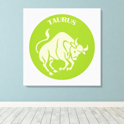 Stier, Sterrenbeeld, Horoscoop, Astrologie Canvas Afdruk (Insitu (Houten vloer))